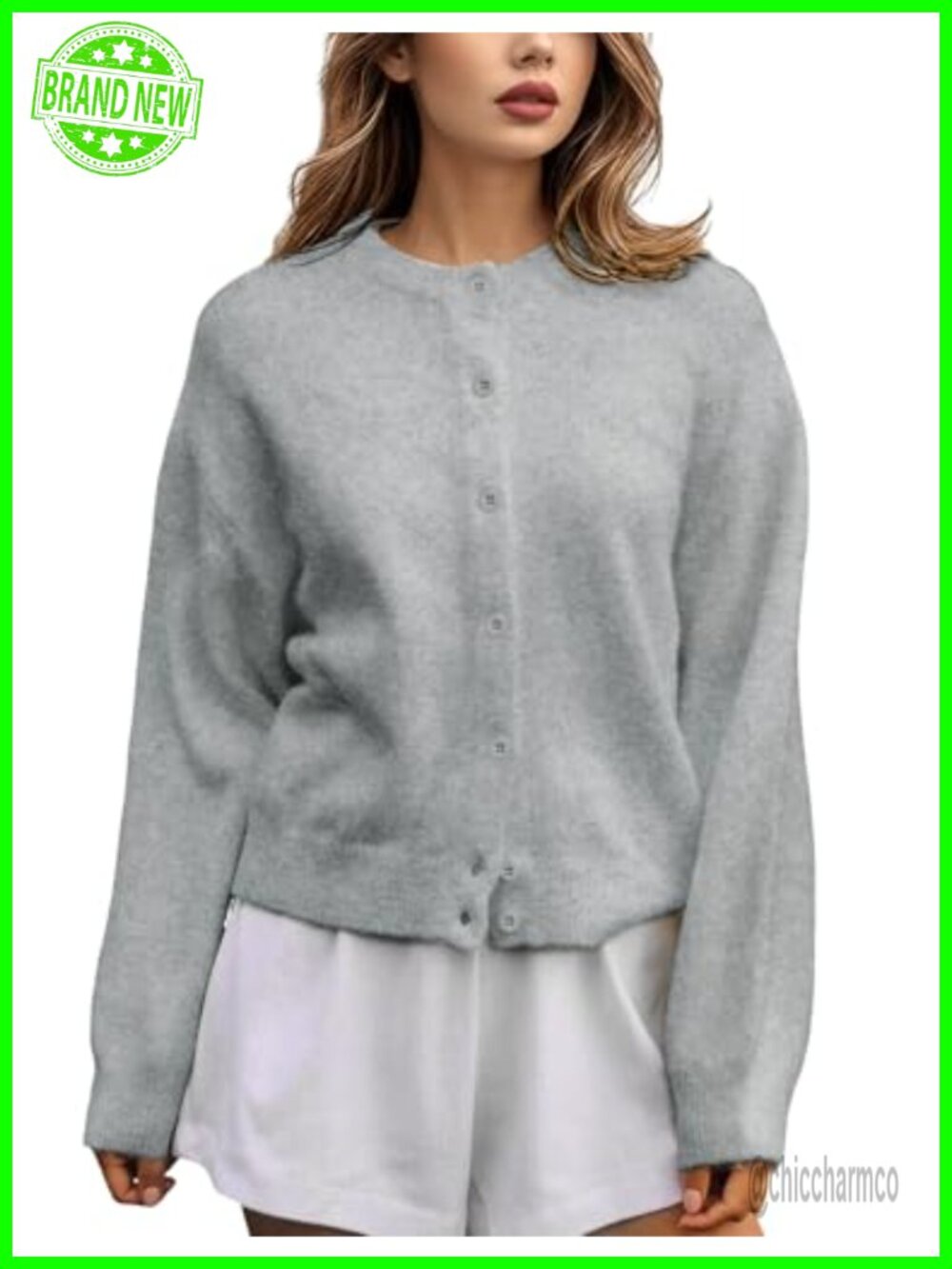 Womens Button Down Cardigan Sweater Soft Knit Long Sleeve Open Front Casual